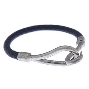 HERMES bracelet Silverx navy Women Authentic secondhand